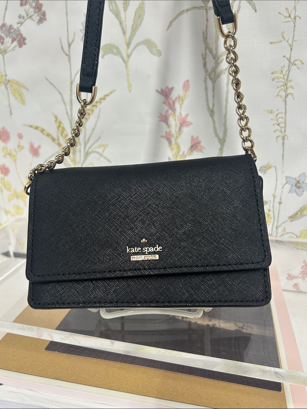 kate spade Black Crossbody Chain Wallet